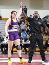 Tori Alvarado won the 152-pound championship at the Section 9 girls’ wrestling tournament on Feb. 17.