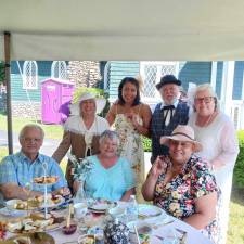 Lions’ Nancy DeAngelo, Thais Pilieri, Jim and Nancy Clifford, Gus and Toni Hartig, and Doris Rodriguez.