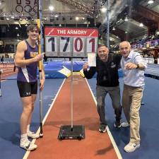 Warwick junior Luke Beattie set a new pole vault record: 17 feet, 1.5 inches.