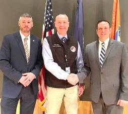 L-R: Orange County Emergency Services Commissioner Peter Cirigliano, Richard Willey, and Orange County Executive Steve Neuhaus.