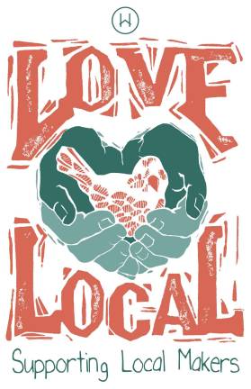 Throughout the holiday shopping season, stores and other retail outlets in the area that carry locally made products are encouraged to display the Love Local poster and decal. Anyone wishing to be added to the list of makers or retailers can go to wickhamworks.org.