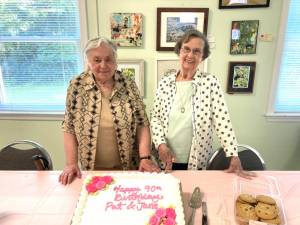 Pat Dempsey and Jane Beedy celebrated their 90th birthdays on August 14 at the Warwick Senior Center.