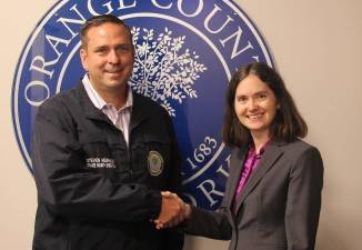 Orange County Executive Steve Neuhaus with Dr. Alicia Pointer.