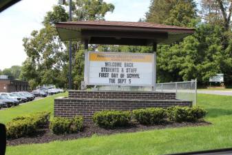 Warwick Valley Central School District sign, Sept. 2023.
