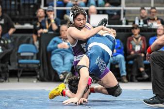 Tori Alvarado captured the state title with a pin in 2:04 against Section 11’s Aaliyah Morrow.