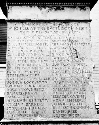 The Minisink Battle monument in Goshen.