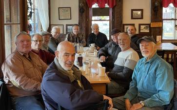 Clockwise: Geoff Howard, Desi Smyth, Leslie Lipton, Howard Horowitz, Peter Groenendaal, Peter Lyons Hall, Fred Buell, Keith Stewart, Dr. Richard Hull, Dr. Robert McGrath, and Dr. Bill Makofske. Not pictured: Ralph DiBart.