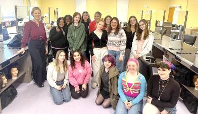 Warwick Valley High School cosmetology seniors.