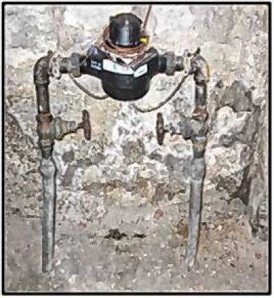 According to the EPA, lead service lines often end just inside the front or side wall of the home, but may extend further into the building as shown, where the lead service line comes out of the basement floor to the water meter and then back into the floor, continuing further into the building.