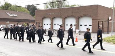 The Greenwood Lake Fire Department during a May 13, 2023 Centennial Celebration parade.