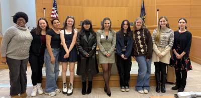 S.S. Seward’s Mock Trial Club members who attended Women in Law Day.