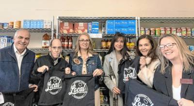 L-R: WVCC Executive Director Stefanie Keegan Craver, Kaliada Padilla of Kaliada, Celia Cantelmo of Bfree Boutique, Nicole Repose of Etched In Time Engraving Inc., Glenn P. Dickes, and Moshe Schwartzberg of Forever Jewelers.