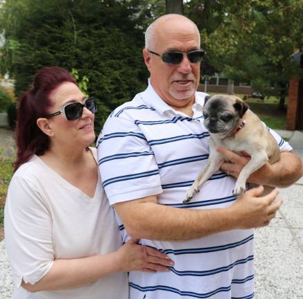 First to arrive were Helen and Victor Turselli with their Pug, &quot;Tiffany.&quot;