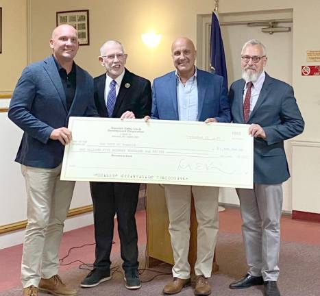 L-R: Warwick Town Supervisor Jesse Dwyer, WVLDC Vice President Mike Sweeton, WVLDC President Robert Krahulik, WVLDC Secretary and Warwick Mayor Michael Newhard.