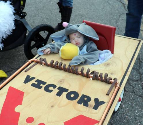 Riley Mosher, 5 months, won the most original award but found the whole event boring.