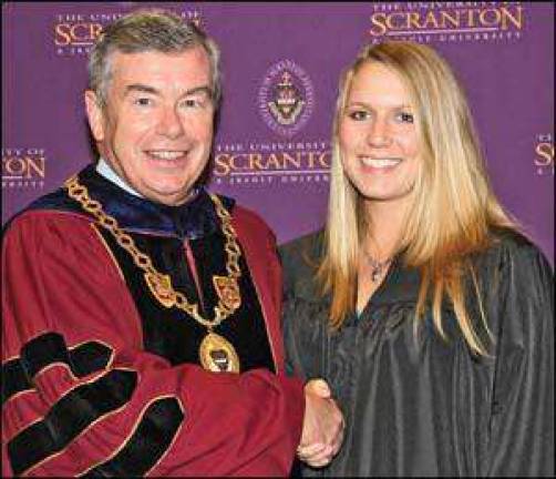 WVHS graduate Kelly Johnson receives academic excellence award at University of Scranton