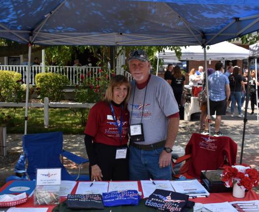 Marianne and Mike Schmidt were at the Hudson Valley Honor Flight table. The nonprofit organization treats veterans to a free trip to Washington to visit monuments and sites, such as Arlington National Cemetery.