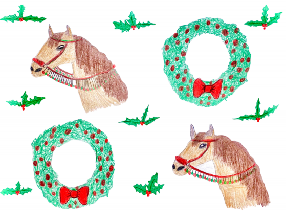 “Holiday Horses,” by Adalyn Tennant, age 10.