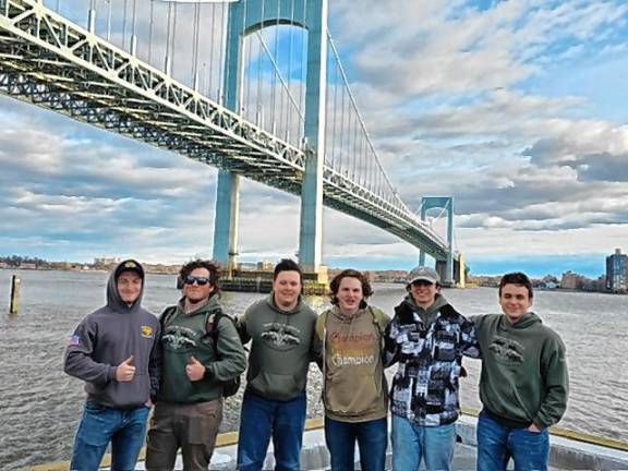 Troop 38 at the SUNY Maritime Camporee. L-R: SUNY Maritime Cadet Guide Hunter Hesser, Tyler Purta, Daniel Svoboda, Alexander Lucas, Joe Sanzone, and Paulie Helmrich.