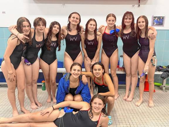 The Warwick girls swimming and diving team recently defeated Goshen 97-89 for their third straight victory.