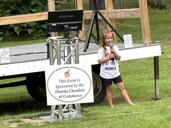 A budding star had her go at karaoke to the delight of the crowd.