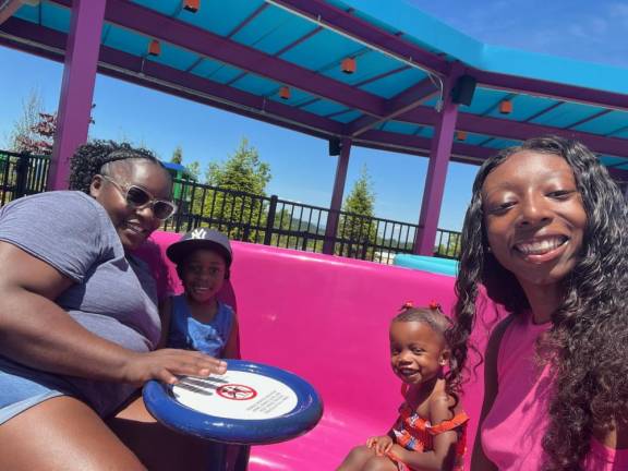 Shaquana Johnson-Williams and Breana Ramsay with their children at LEGOLAND, June 14, 2022.