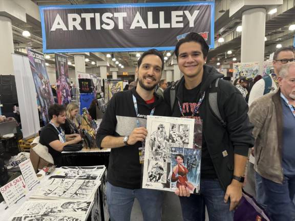 S.S. Seward student artist Quinn Janata at Comic Con.