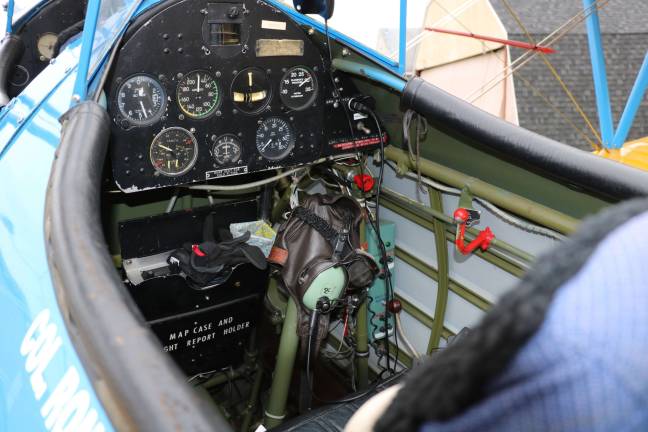 Both front and rear seats in World War II trainers had a full sit of controls and instruments but were soloed from the back seat only so that the pilot would be seated behind the aircraft's center of gravity.