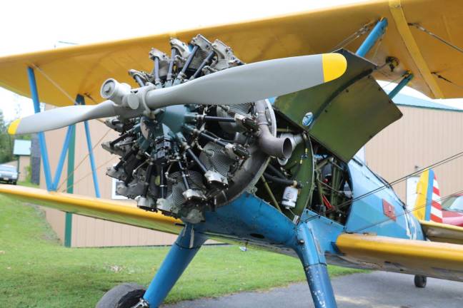 More than a few of the tenants are owners of vintage airplanes with historic manufacturers&#x2019; designations like this Stearman P17 owned by Airport Manager Dave MacMillan.