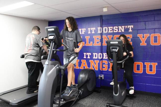 The walls of the newly renovated weight room also have inspiring messages and mirrors to watch your form.