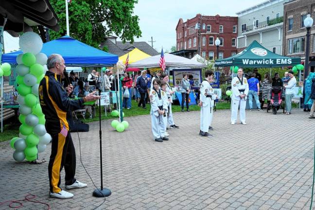 Warwick Cares - Second Annual Mental Health Month Celebration at Railroad Green on May 4. The Chosun Taekwondo Academy gave martial arts, and Qigong demos.