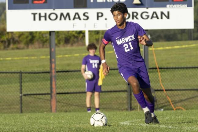 Warwick boys’ varsity soccer team co-captain Symon Roldan.