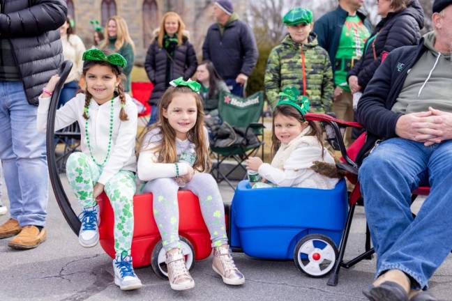 Enjoying the parade from the sidelines at the Mid-Hudson St. Patrick's Day Parade in Goshen, NY on March 12, 2023. Photo by Sammie Finch