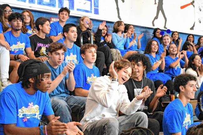 S.S. Seward students showing their school pride during the pep rally.