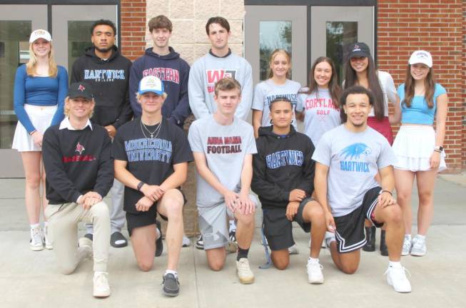 L-R Front: Austin Droge, Hunter Stuart, Ryan Hablow, Connor Brogan, Anthony Marcano. L-R Back: Kelly Nevins, Latrell Willis, Luke Solari, Ryan Lawler, Alexandra Krasinska, Gina Milazzo, Athena Lazina, Maeve Wright. Not Pictured: Nico Carrillo