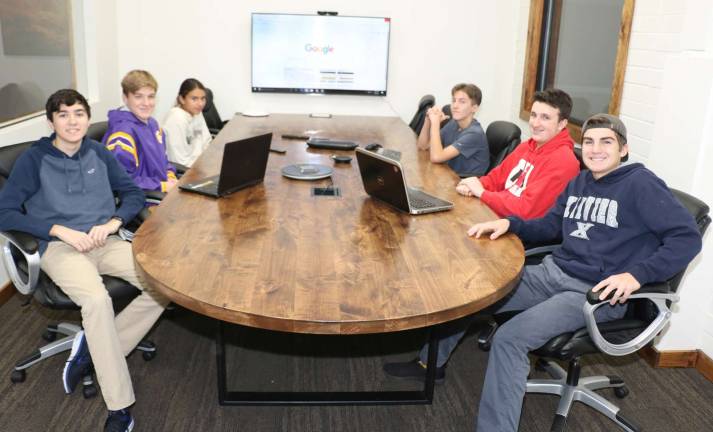 Photo by Roger GavanMembers of the Warwick Valley Youth Sciences Club will meet once each week in the Geek Hive facility to work on the project. Some of the club members seated clockwise from left, Johnny Prego, Jordan De Sotle, Simone Sullivan, Ethan Ladka, Dominick D'Amito and Hayes Parrelli.