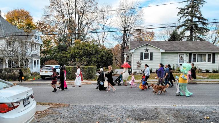 A variety of characters participated in the parade, even a fungi or two.