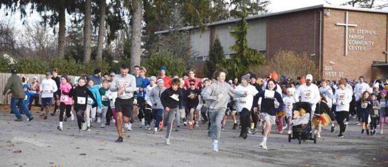 Runners participating in the Turkey Trot.