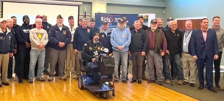 Orange County Executive Steve Neuhaus at the Crawford Senior Center Veteran Luncheon.