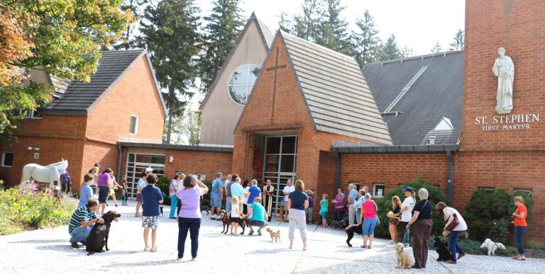 Photos by Roger Gavan On Saturday, Oct. 7, a variety of pets including dogs, a snake, a chicken, a rabbit and even a horse along with their owners enjoyed summer like weather for the annual &#x201c;Blessing of Animals,&#x201d; outside Warwick&#x2019;s Church of St. Stephen, the First Martyr.
