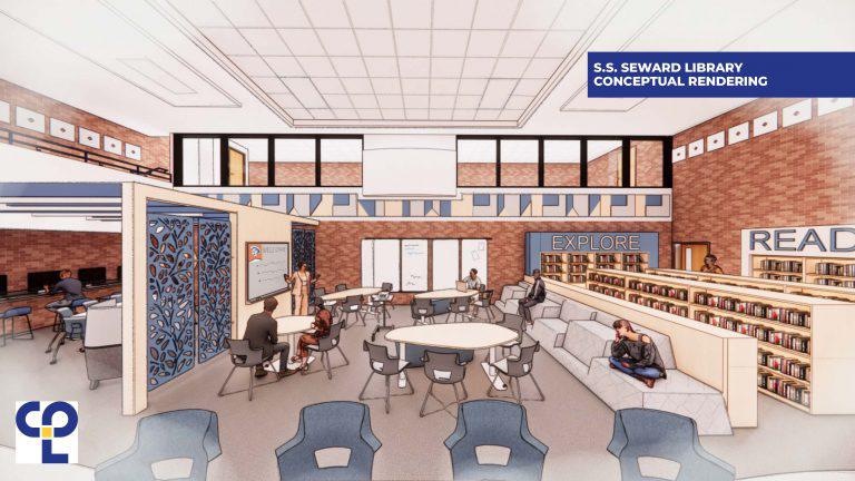 A conceptual rendering of the new S.S. Seward Library.