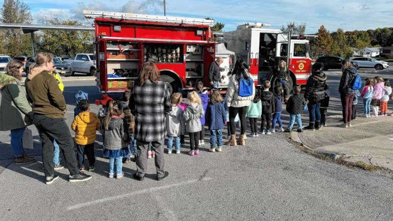 The students at Golden Hill got to see the fire dpartment’s equipment up close.